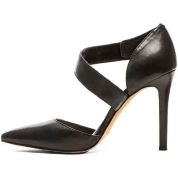 Vince Camuto Shoes - Vince Camuto Carlotte Black‎ Asymmetrical Strap Heels Sz 8